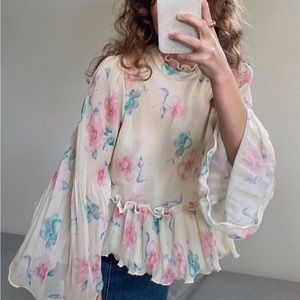 Gannì Georgette Pleated Blouse